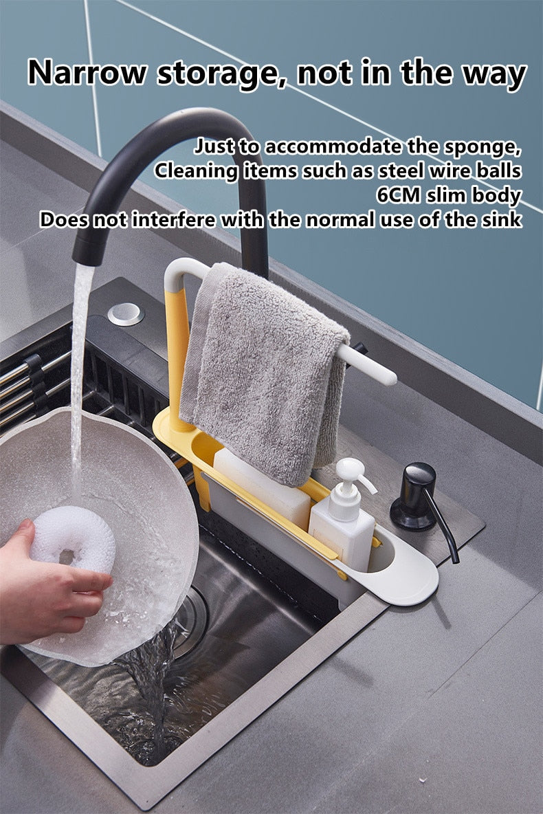 Telescopic Sink Rack – Adjustable Over-Sink Dish Drying Rack & Kitchen Organiser
