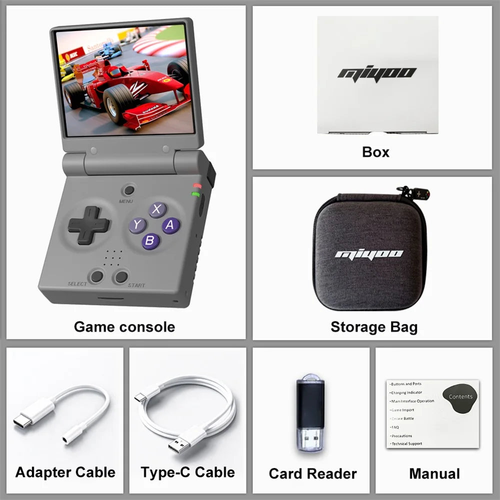 MIYOO Mini Flip Retro Handheld Game Console With New Hinge 2.8''IPS Screen Portable Video Game Consoles Classic Gaming Emulator