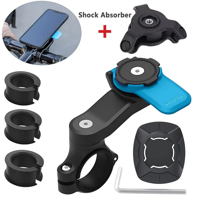 Motorcycle Handlebar Mount, Universal Bike Phone Holder, MTB Phone Holder, Detachable & Universal 360° Rotatable