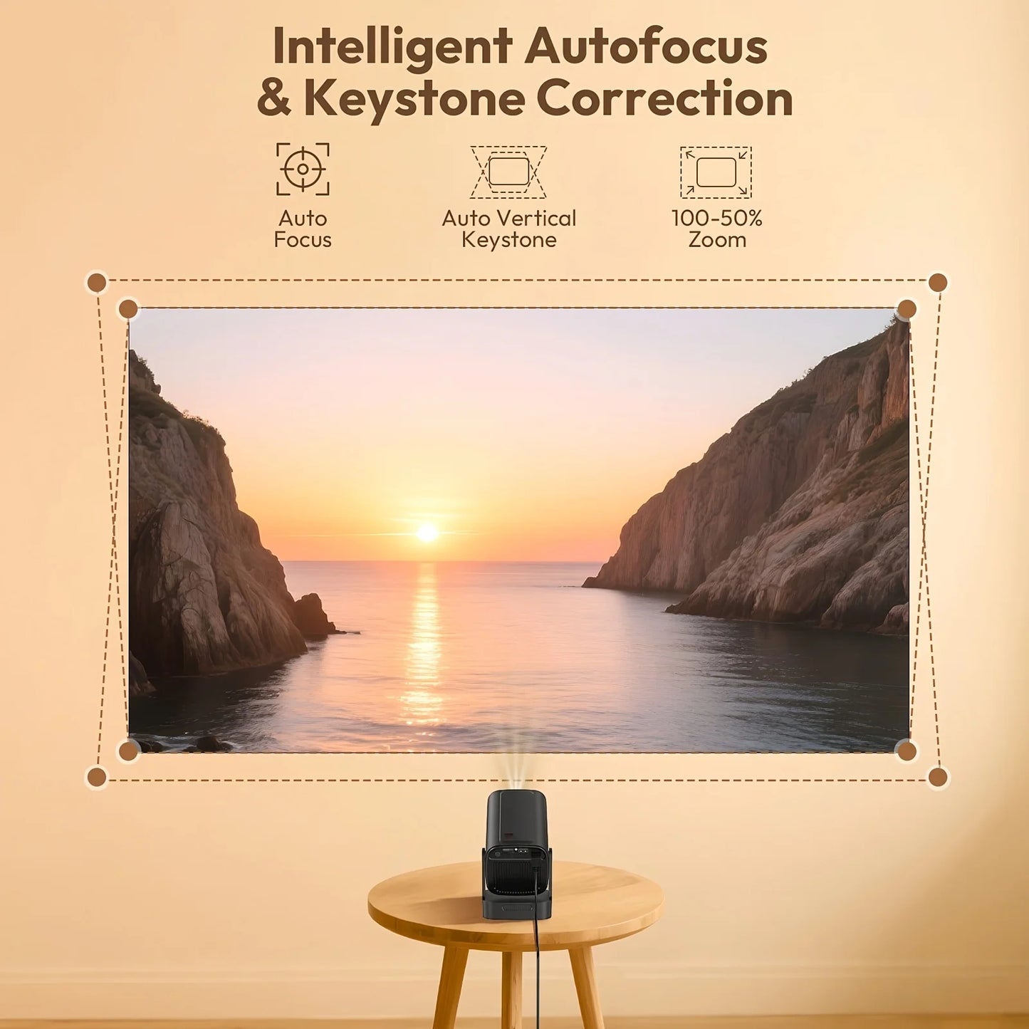 HY320MINI Compact HD Mini Projector -Supports 4K/Local 720P,Ideal for Home/Perfect Christmas/Halloween Gift, for Families,Gamers