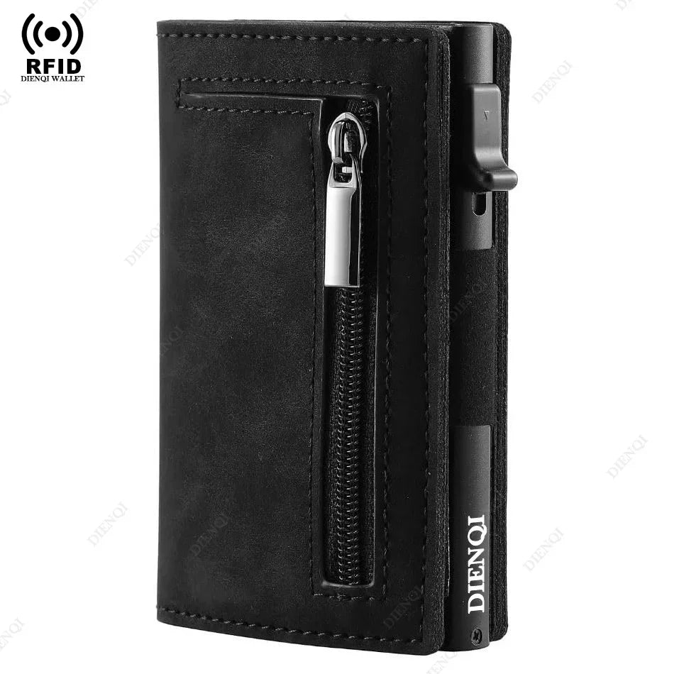 Multi-card Slot Men Wallet Business Card Holder Fashion Folding Large-capacity Coin Purse PU Leather Black Short Purse Card Case