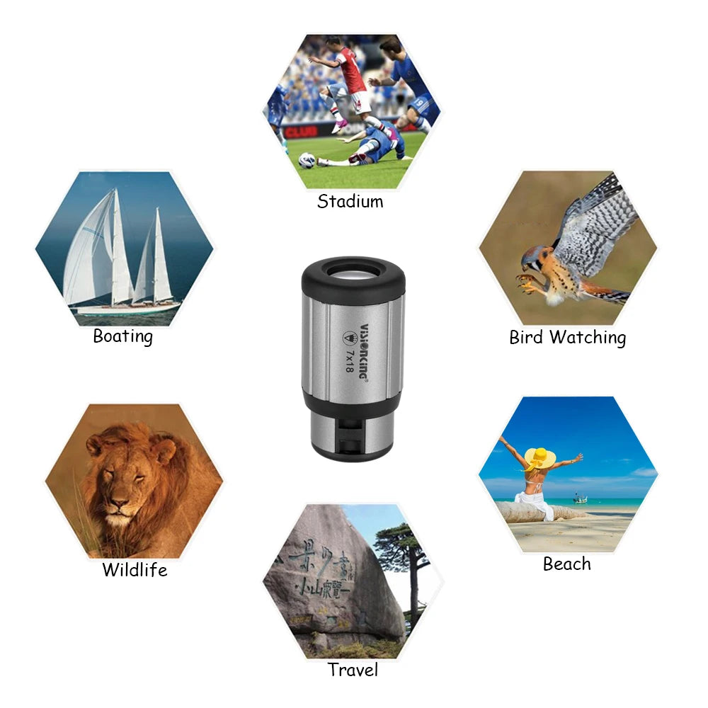 Visionking 7X18 Monocular Telescope Binoculars Zooming Mini Compact Monocular Telescope Hd Pocket Scopeoptical Monocular