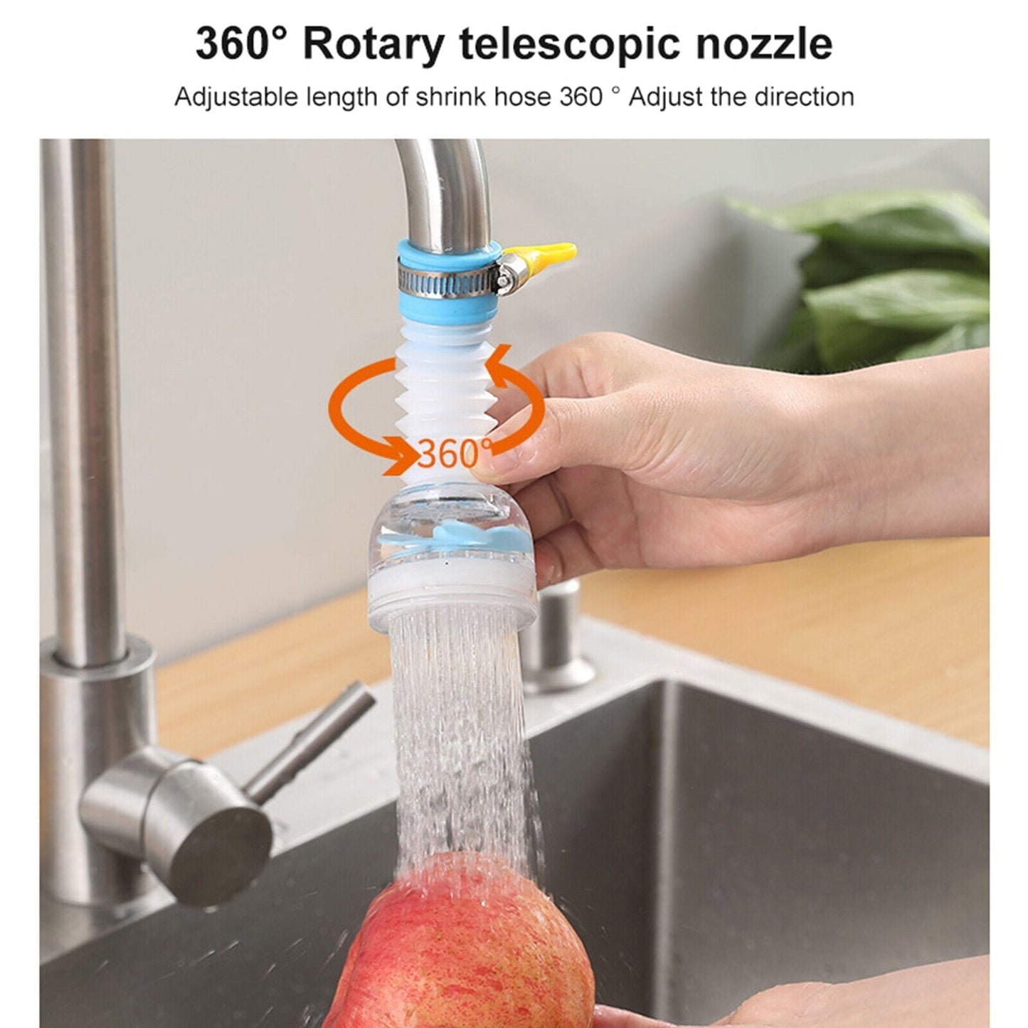 360° Kitchen Sink Faucet Extender – Swivel Tap Aerator with Water Saving Filter