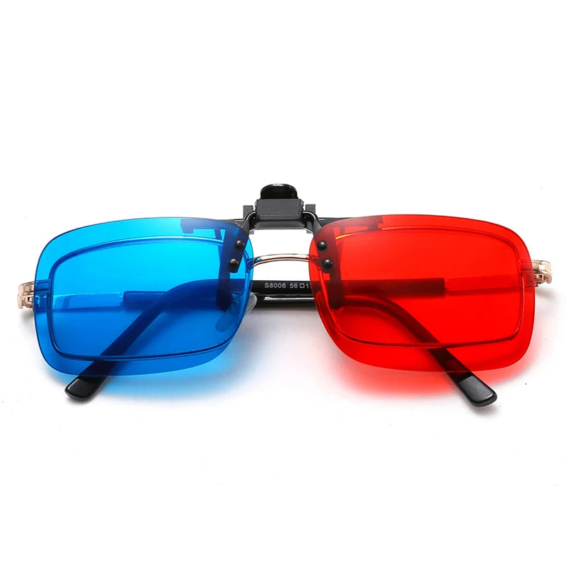New Red Blue Green 3D Glasses Black Frame For Dimensional Anaglyph Movie TV Glasses For 3D Movies