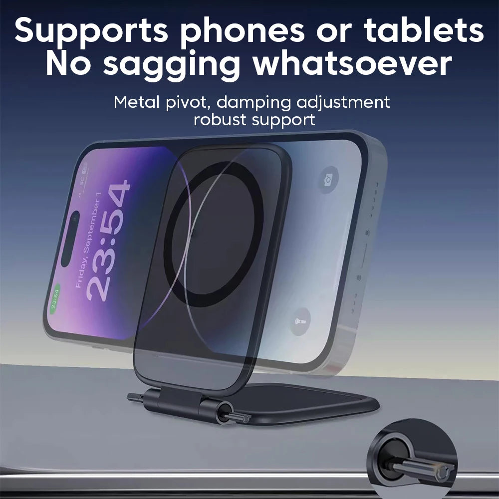 Ultrathin Car Magnetic Mobile Phone Holder Adjustable Foldable Anti-shake Vehicle Navigation Phone Universal Stand Accessories