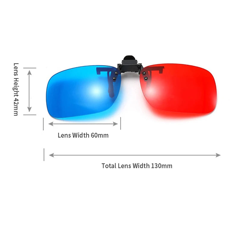 New Red Blue Green 3D Glasses Black Frame For Dimensional Anaglyph Movie TV Glasses For 3D Movies