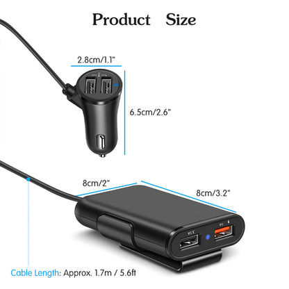 QC 3.0 Fast Car USB Charger – Quick Charge Adapter with Clip for iPhone & Android