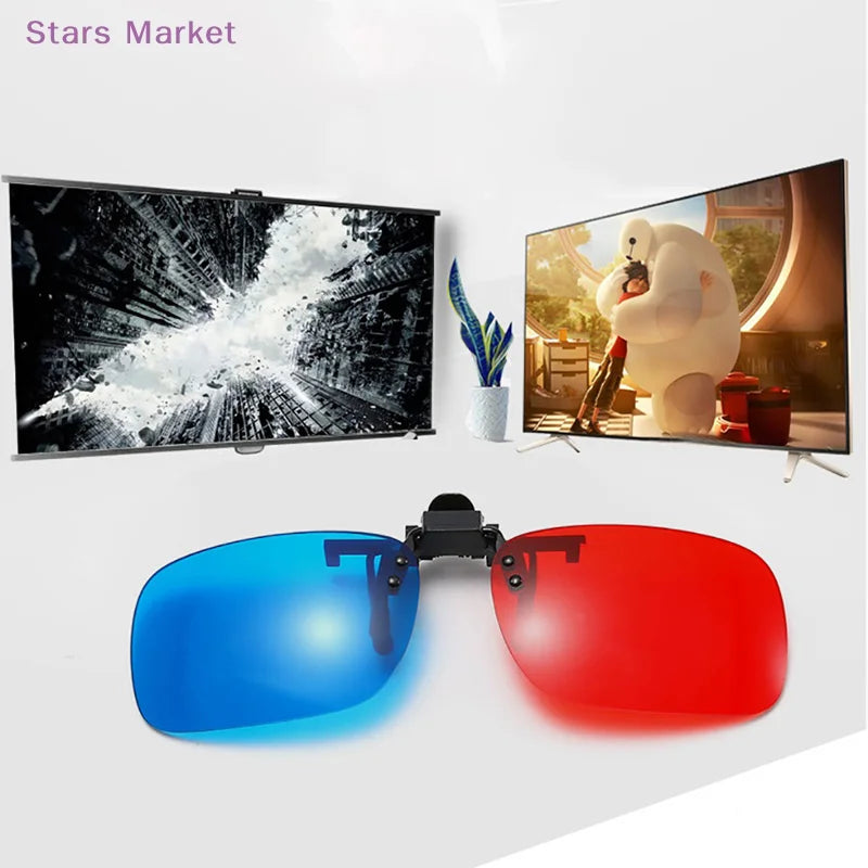 New Red Blue Green 3D Glasses Black Frame For Dimensional Anaglyph Movie TV Glasses For 3D Movies