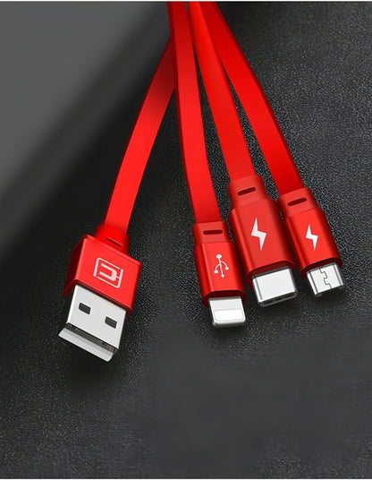 TriFlex™ Telescopic 3-in-1 Charging Cable – Extendable USB-C, Lightning & Micro USB