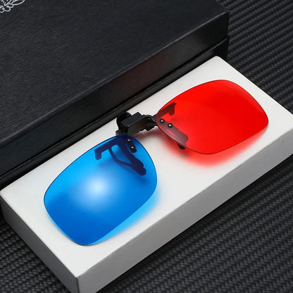 New Red Blue Green 3D Glasses Black Frame For Dimensional Anaglyph Movie TV Glasses For 3D Movies
