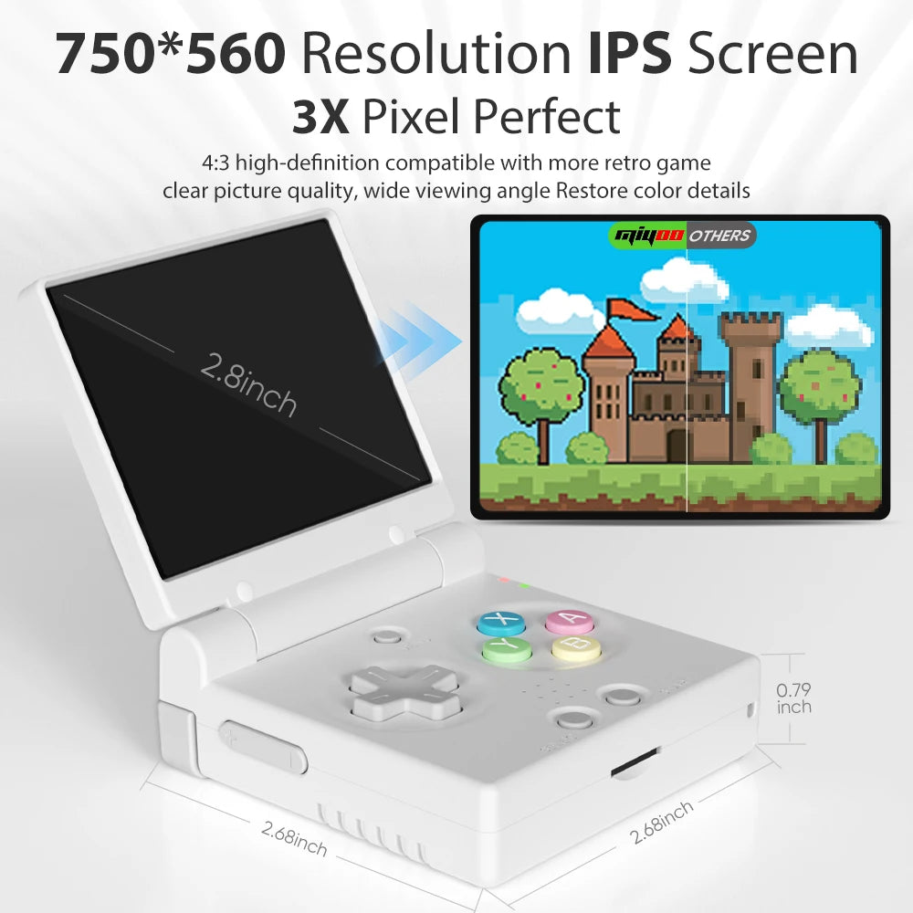 MIYOO Mini Flip Retro Handheld Game Console With New Hinge 2.8''IPS Screen Portable Video Game Consoles Classic Gaming Emulator