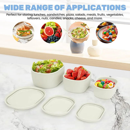 Reusable Silicone Containers - Large Silicone Food Storage Containers, BPA-Free, Airtight, Dishwasher and Refrigerator Safe