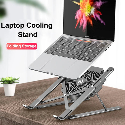 Portable Laptop Cooling Stand with Fan – Aluminium