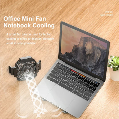Portable Laptop Cooling Stand with Fan Foldable Aluminum Alloy Notebook Cooler Pad Holder Adjustable For 17inch Laptop Tablet