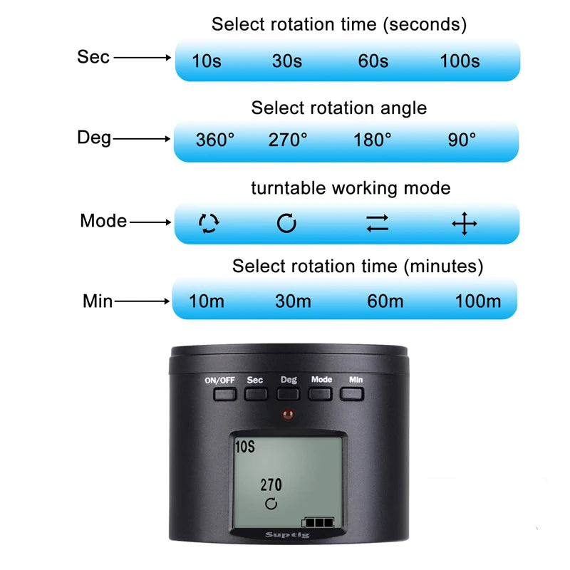 For Dji Osmo Action Time Lapse tripod mount Smart Electric Panning Rotating For Go Pro Max 10 9 8 insta 360 ONE X 2 R Accessory