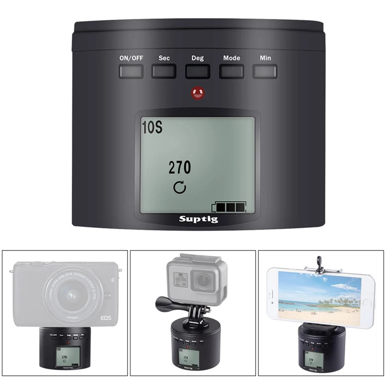 For Dji Osmo Action Time Lapse tripod mount Smart Electric Panning Rotating For Go Pro Max 10 9 8 insta 360 ONE X 2 R Accessory