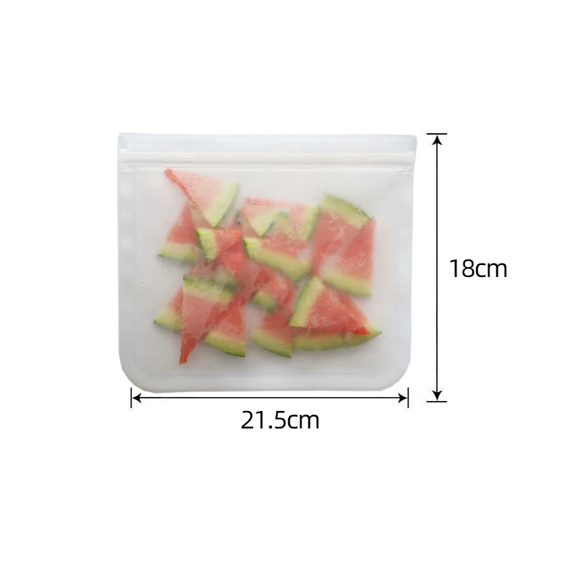 Silicone Food Storage Containers Reusable Food Storage Bags Lunch Bags Stand Up Zip Shut Bag Cup Fresh Food Leakproof Containers