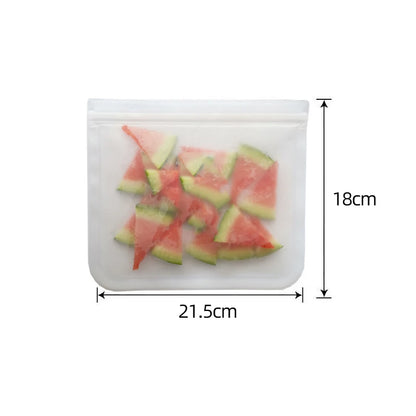 Silicone Food Storage Containers Reusable Food Storage Bags Lunch Bags Stand Up Zip Shut Bag Cup Fresh Food Leakproof Containers