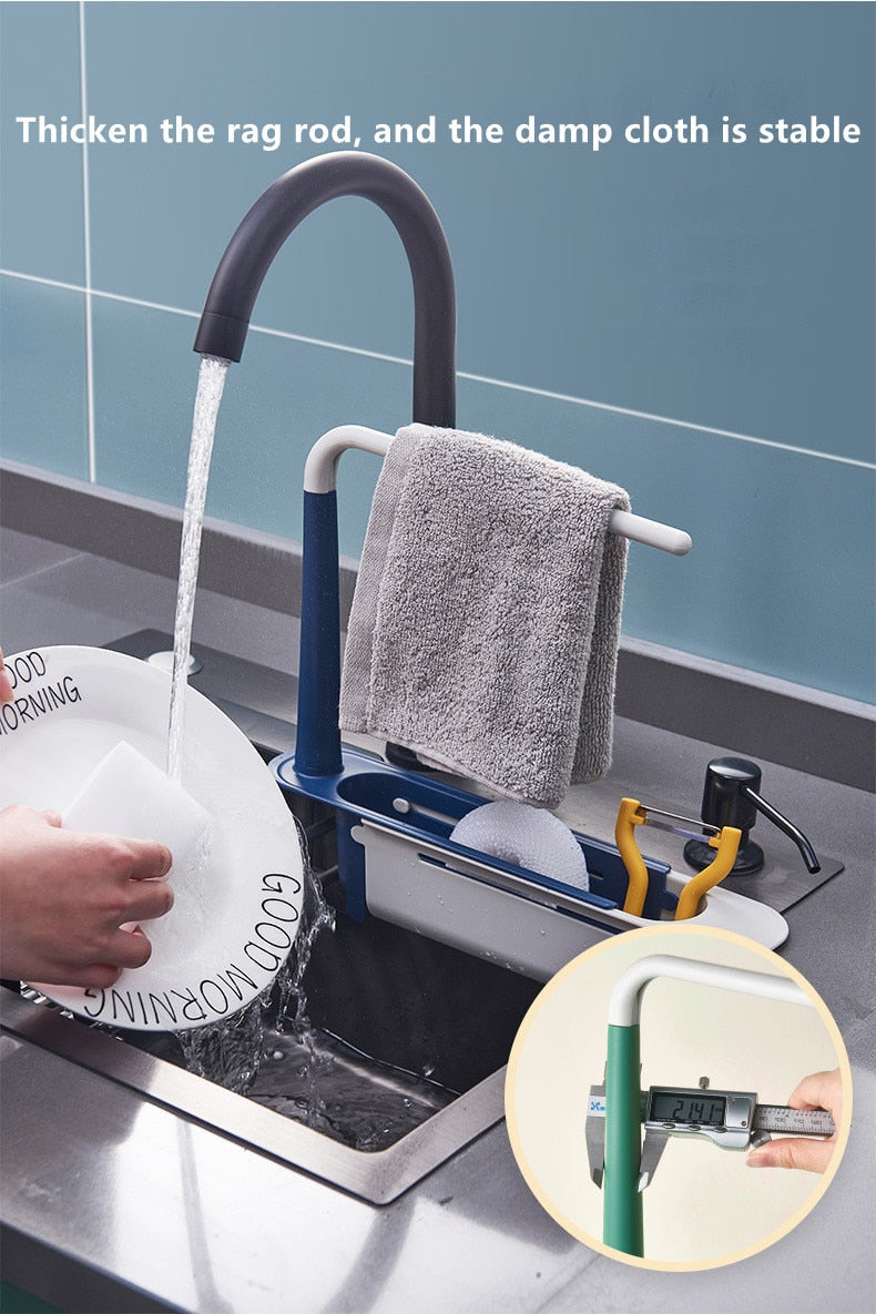 Telescopic Sink Rack – Adjustable Over-Sink Dish Drying Rack & Kitchen Organiser