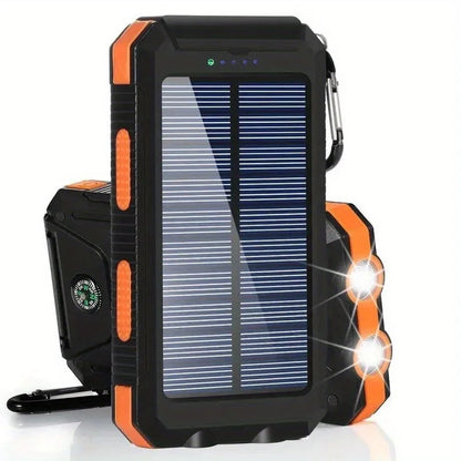 Solar Power Bank 200000mAh Portable Charging Poverbank External Battery Charger Strong Light LDE Light for All Smartphones