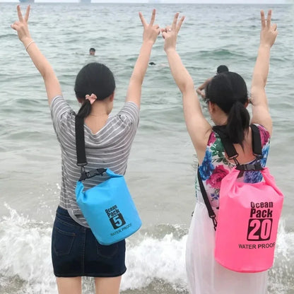 Dry PVC waterproof bags for men and women, 2L/5L/10L/20L/30L, outdoor swimming bucket bags, rafting bags