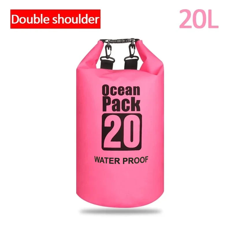 Dry PVC waterproof bags for men and women, 2L/5L/10L/20L/30L, outdoor swimming bucket bags, rafting bags