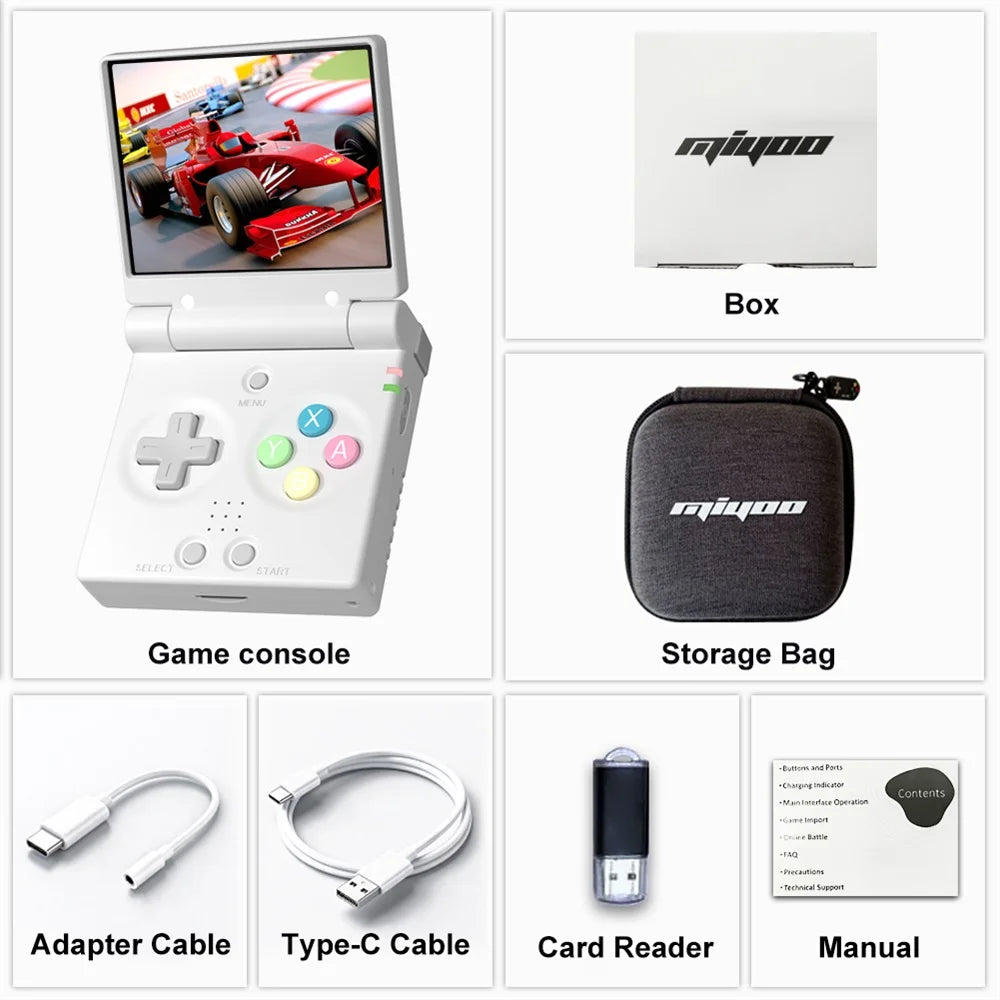 MIYOO Mini Flip Retro Handheld Game Console With New Hinge 2.8''IPS Screen Portable Video Game Consoles Classic Gaming Emulator