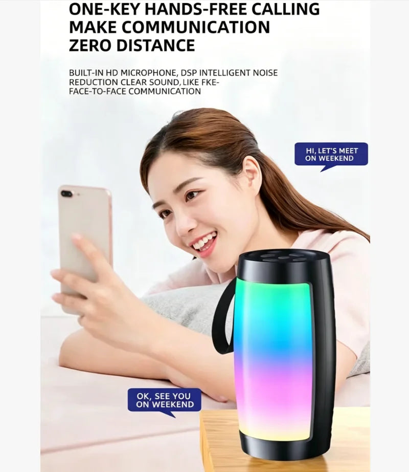 Bluetooth Wireless Speakers Powerful Portable Sound Box Subwoofer Car Audio Bass MP3 Player Sound System LED Lights