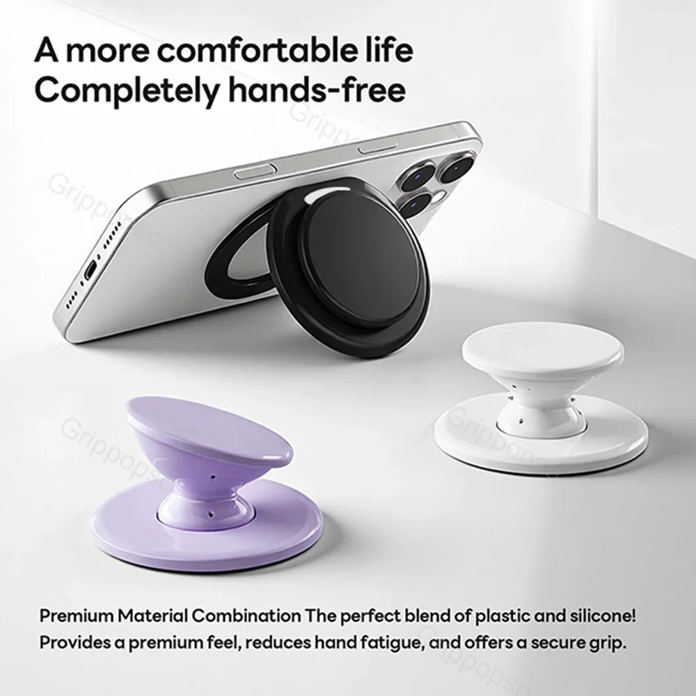 Grippopso for MagSafe Phone Grip with Built-in Phone Stand Adjustable Kickstand for Portrait or Landscape Strong Magnetic Holder