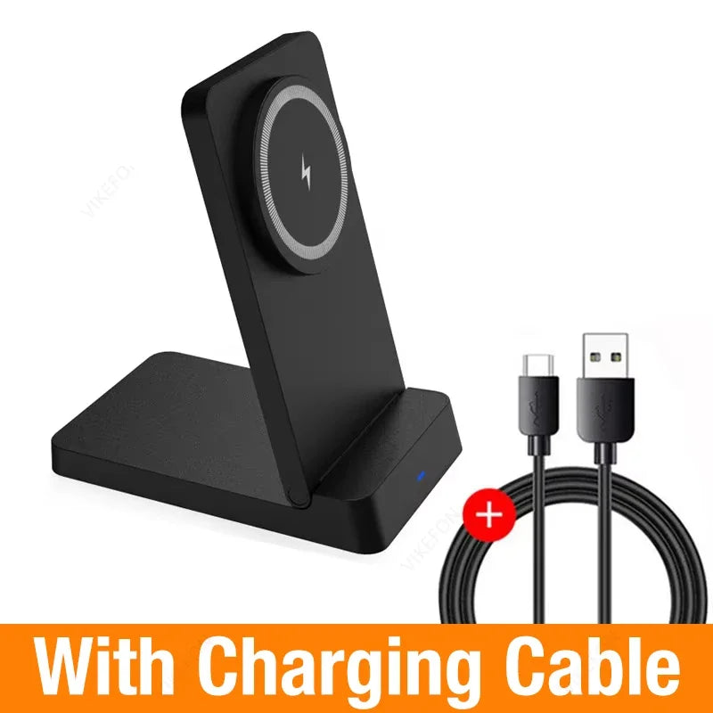 Magnetic Fast Charging Station 15W Wireless Charger Desktop Fold Smart Phone Holder Charge For Magsafe iPhone 16 15 14 13 12 Pro