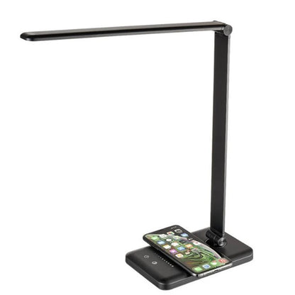 Wireless Charger LED Desk Lamp USB Charging Dimmable Touch Control Eye-caring Table Lights Port For Bedroom Living Room Office