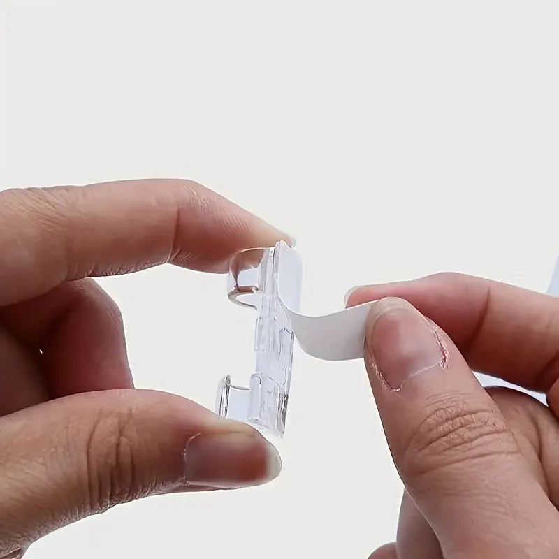 Clear Plastic Cable Clips Transparent Adhesive Cord Holders for Wall & Desk Cable Management Wire Organizers