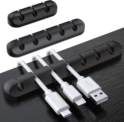 Cable Fixing Clips 3-Pack Cable Management Cable Organiser Clips Silicone Self-Adhesive Suitable for Desktop USB Charging Cables