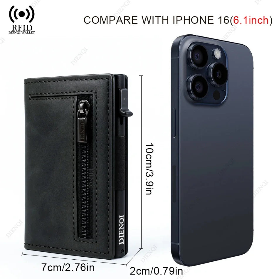 Multi-card Slot Men Wallet Business Card Holder Fashion Folding Large-capacity Coin Purse PU Leather Black Short Purse Card Case