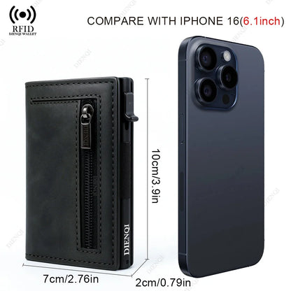 Multi-card Slot Men Wallet Business Card Holder Fashion Folding Large-capacity Coin Purse PU Leather Black Short Purse Card Case