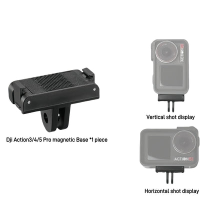 Magnetic Mount For DJI OSMO Action 3 Stable Action Camera Connection Travel Vlog Camera Accessories For Vlog Outdoor Shooting