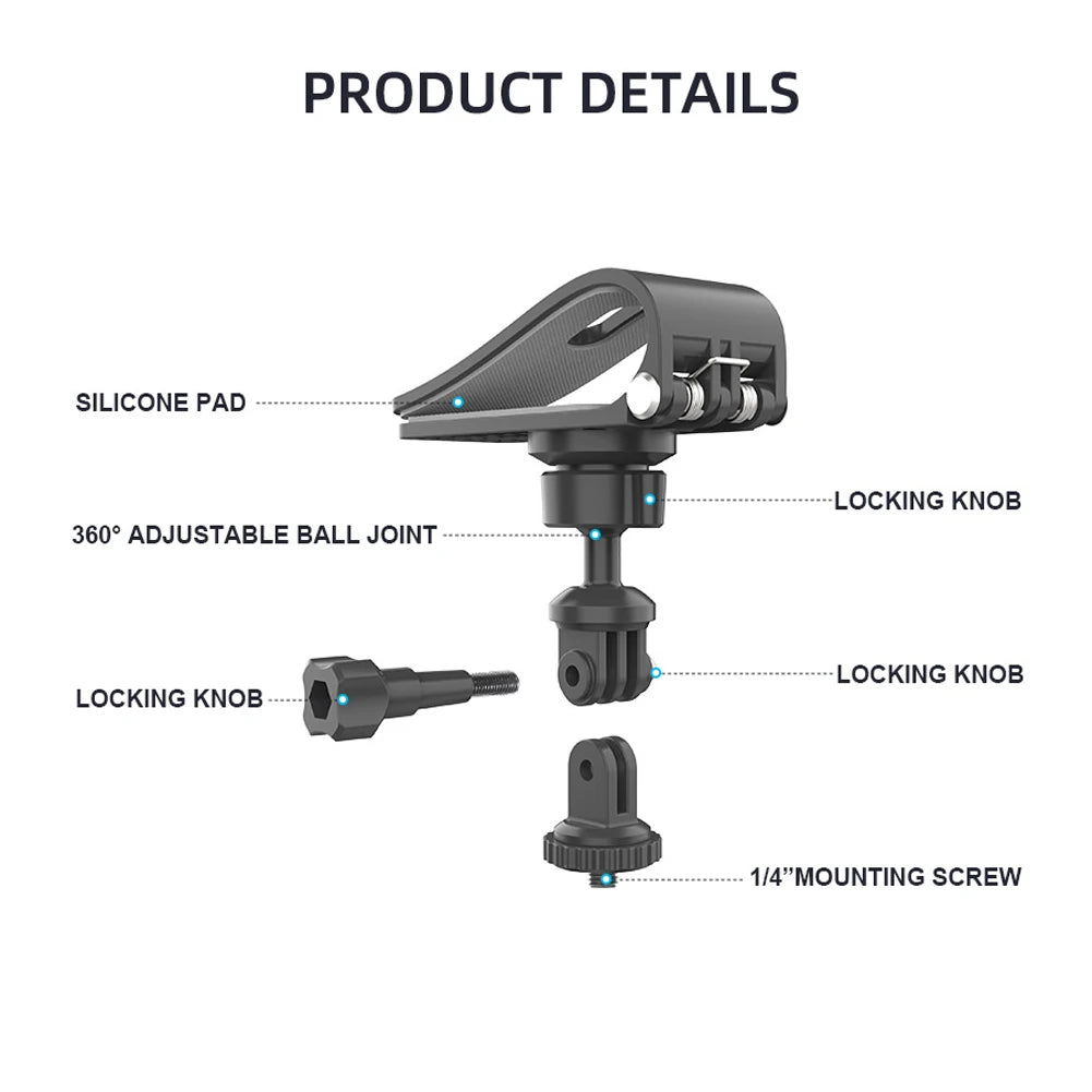 Car Sun Visor Action Camera Mount Bracket Car Sun Visor Holder 360 Rotation for DJI Osmo Pocket 3 Action 4 Insta360 Camera