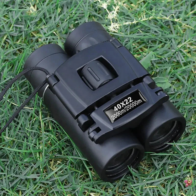 Compact 40x22 HD Folding Binoculars 2000M Long Range BAK4 FMC Lens Powerful Mini Telescope For Hunting Camping Travel