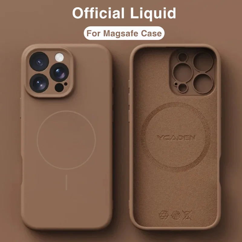 Magnetic Luxury Wireless Charge For Magsafe Phone Cases for iPhone 16 Plus 15 14 13 17 Pro Max 17 Original Liquid Silicone Cover