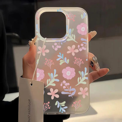 Matte Soft Silicone Phone Cases for iPhone 15 Case iPhone 16 13 17 Pro Max 14 11 12 Pro 15 16 Plus Flower Clear Shockproof Cover