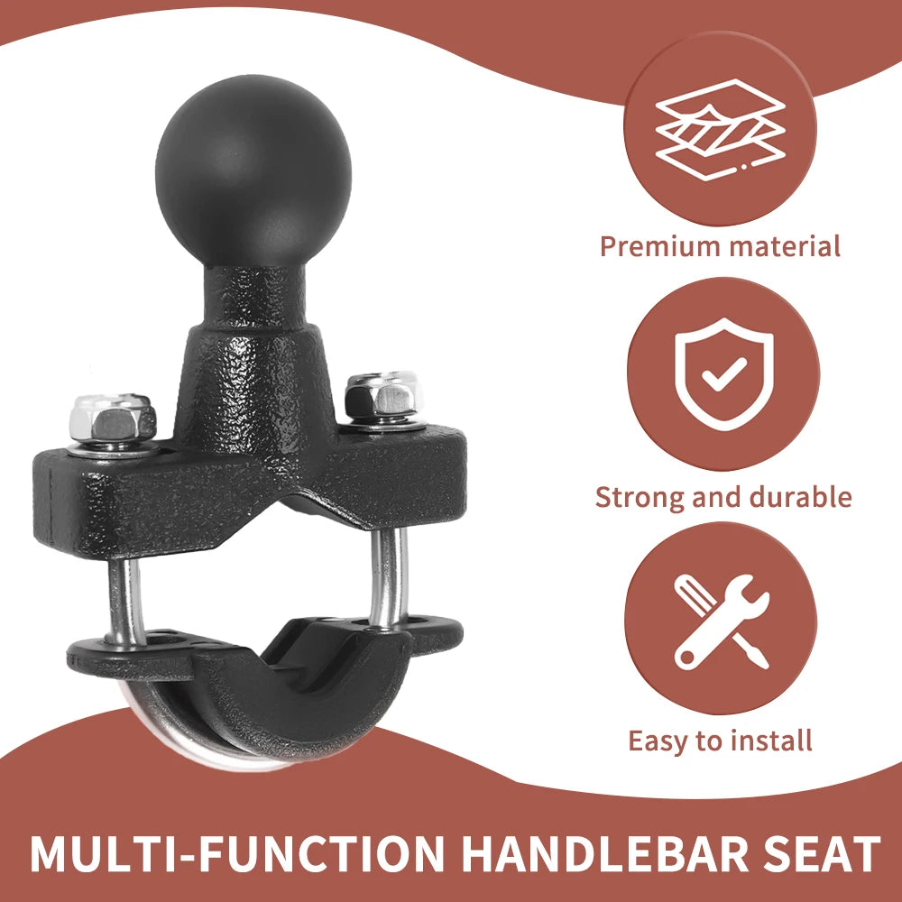 Motorcycle Handlebar Accessories U Bolt Mount Base Kit 2.2cm Ball Clamp Bracket for Motorbike Phone Holder Easily Install