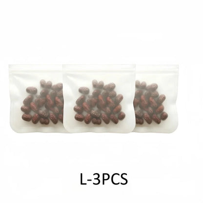 Silicone Food Storage Containers Reusable Food Storage Bags Lunch Bags Stand Up Zip Shut Bag Cup Fresh Food Leakproof Containers