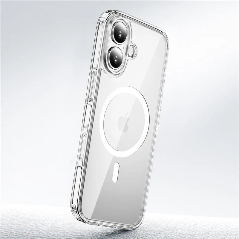 Luxury Clear Shockproof for Magsafe Magnetic Case For iPhone 17 Air 17Pro 17 Pro Max Wireless Charging Shockproof Hard PC Cover