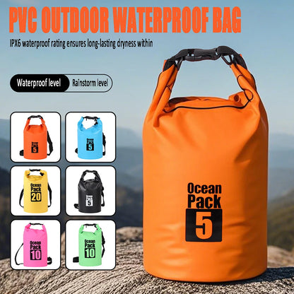 500D Waterproof Swimming Bag Dry Sack 5/10/15/20/30L Waterproof Floating Dry Gear Bags For Boating Fishing Rafting Swimming