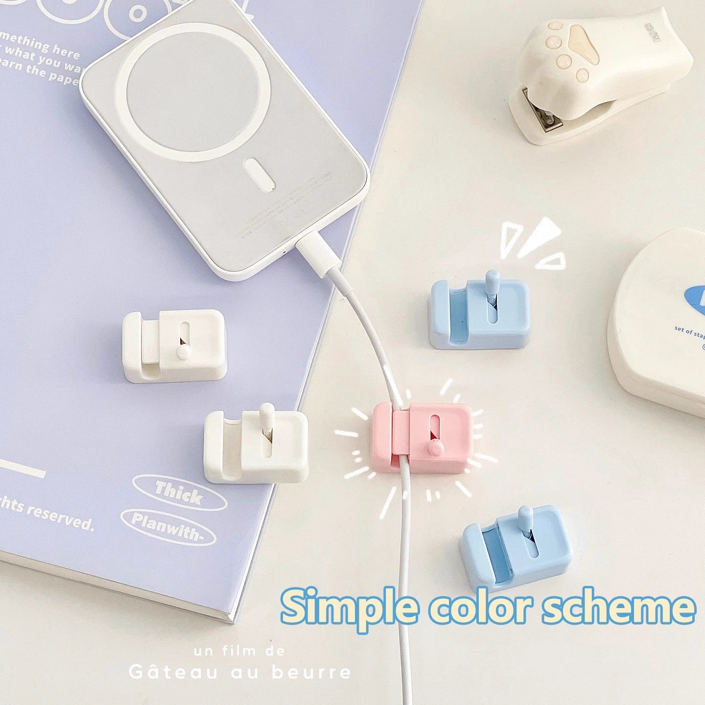 Cable Management Clip For Desk - Simple No-Drill Edge-Mounted Cord Organizer For Charging Cables And Data Wires.