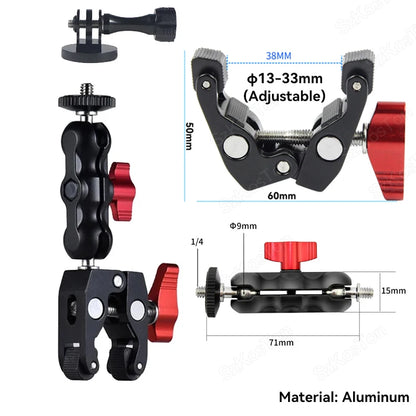 Camera Motorcycle Handlebar Mount Selfie Stick Bicycle Monopod for Go Pro 13 12 11 10 9 8 Insta360 X4 X5 DJI Osmo Action 5 Pro 4