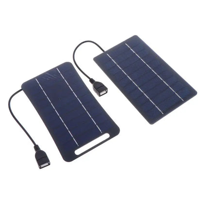 [New] 2W Solar Charger Portable W/USB-C Fast Charging For Phone Power Banks Camping Hiking Emergency Power Supply