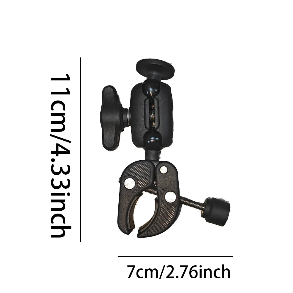 Universal Double-Ball Crab-Claw Mount, Action Camera Car Mount, Universal 360° Adjustable Mount for Handlebars / Light Mounts