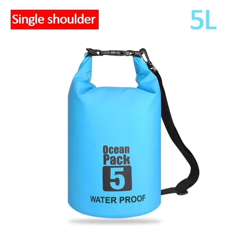Dry PVC waterproof bags for men and women, 2L/5L/10L/20L/30L, outdoor swimming bucket bags, rafting bags