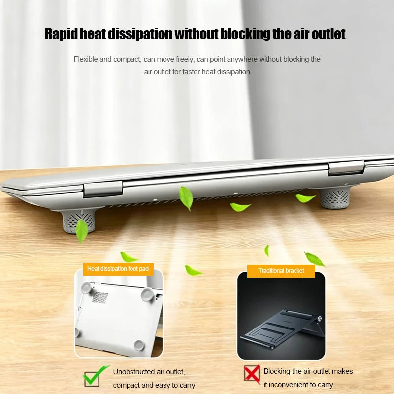 Laptop Cooling Pad, Desktop Height Increasing Foot Pad, Portable Computer Cooling Fan Support Base Bracket, Universal